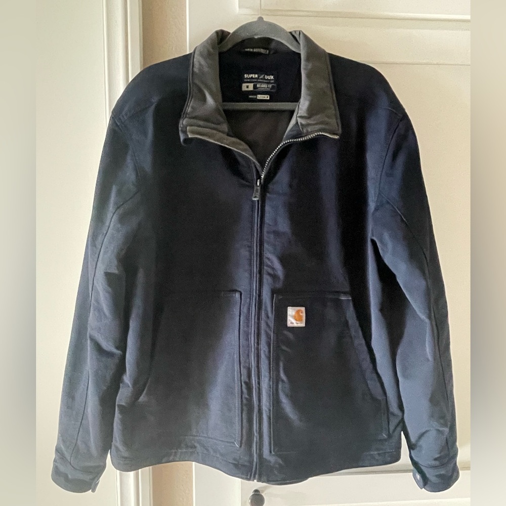 Carhartt Men's Navy Blue Super Dux Rain Defender Relaxed Fit Jacket Size M